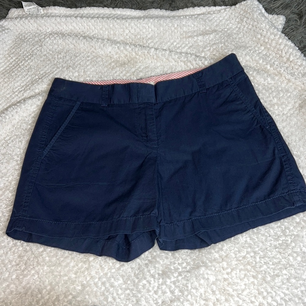 Women's J Crew 100% cotton chino navy blue shorts, size 6